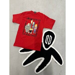 Stussy Beavis and Butt Head Red Graphic T Shirt Men's Medium
